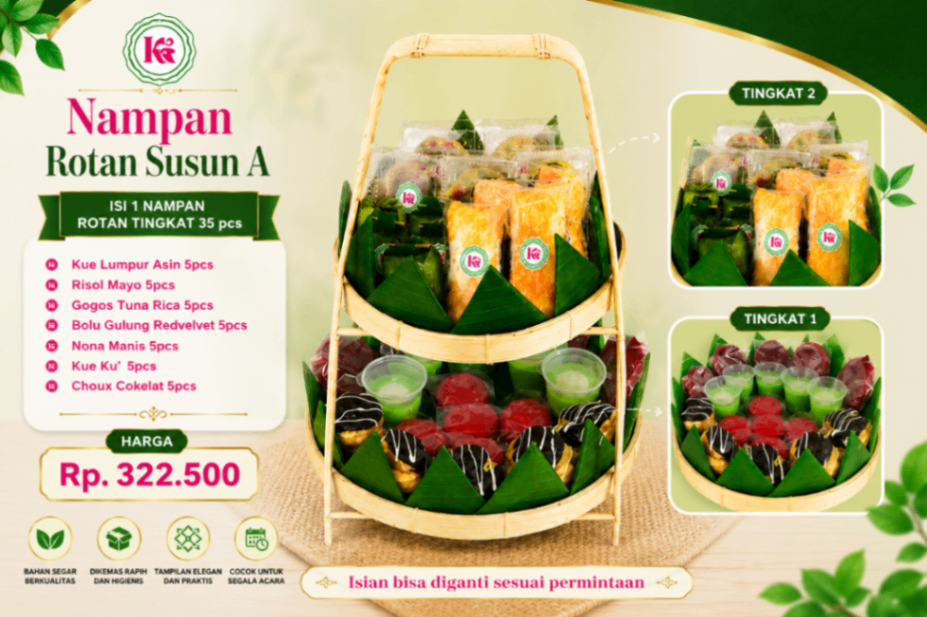 Nampan Rotan Susun 2 A